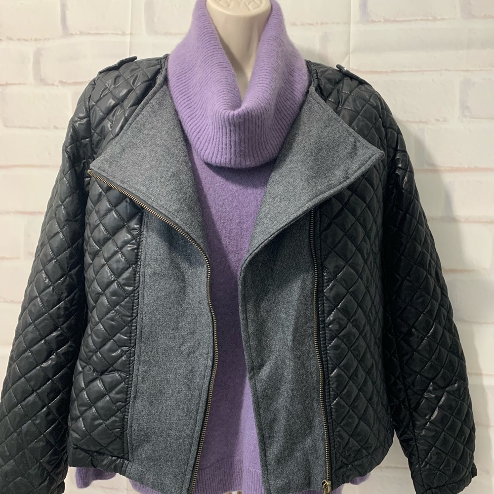 S&D Quilted Color Block MoTo Jacket - Picture 4 of 7